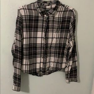 Cropped plaid flannel